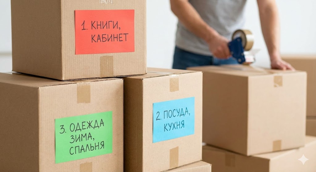 Умная упаковка и система маркировки коробок при переезде
